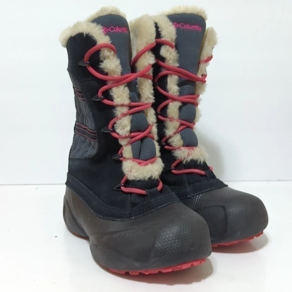 Columbia Tech Lite black/charcoal boots big girl size 5 EU 37.5